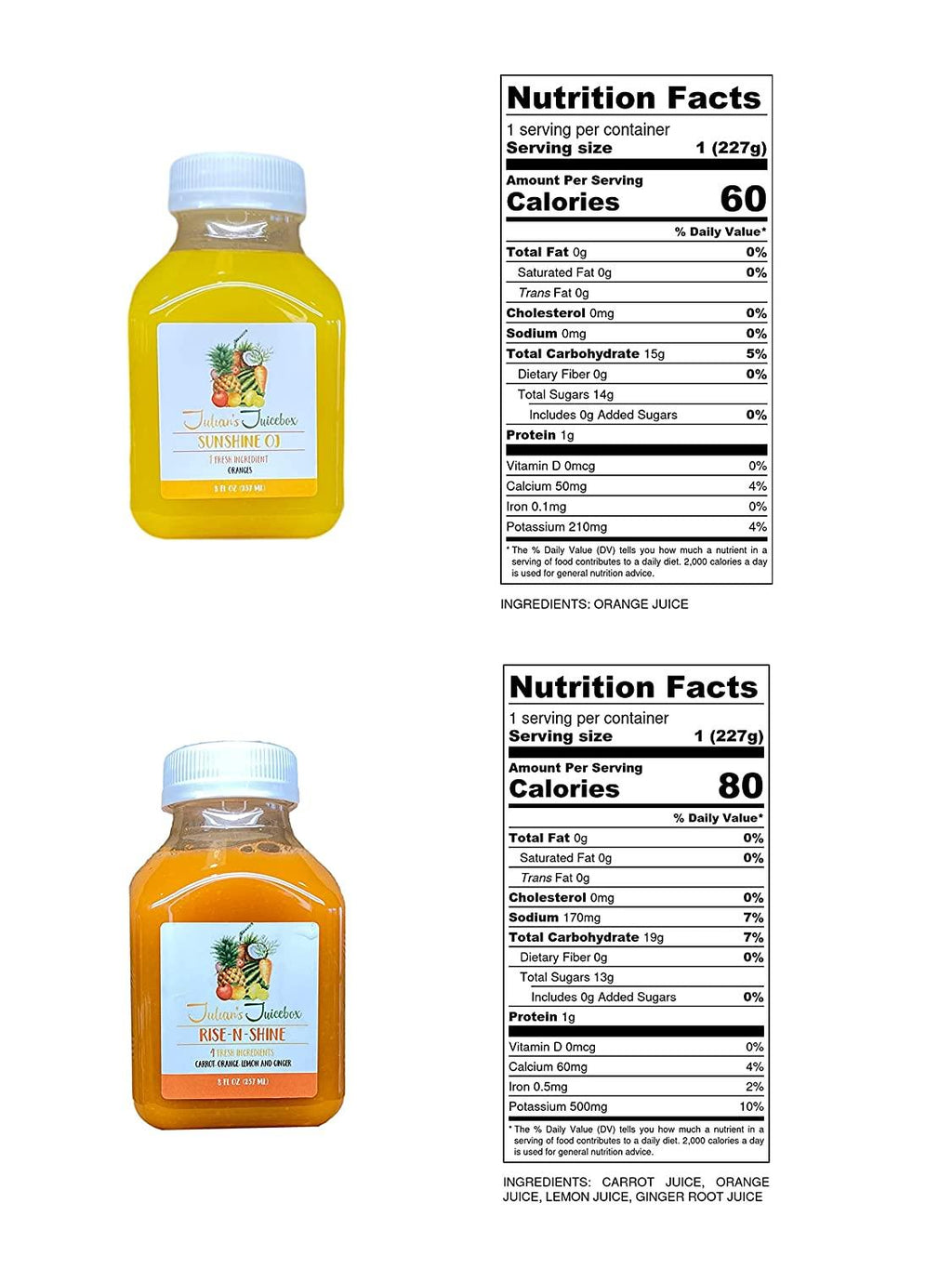 7 Day Juice Cleanse by Julian's Juicebox - Lose Weight, Curve Cravings & Reboot Your System - Great for Kids too!, 7 Day Cleanse (56 Bottles)