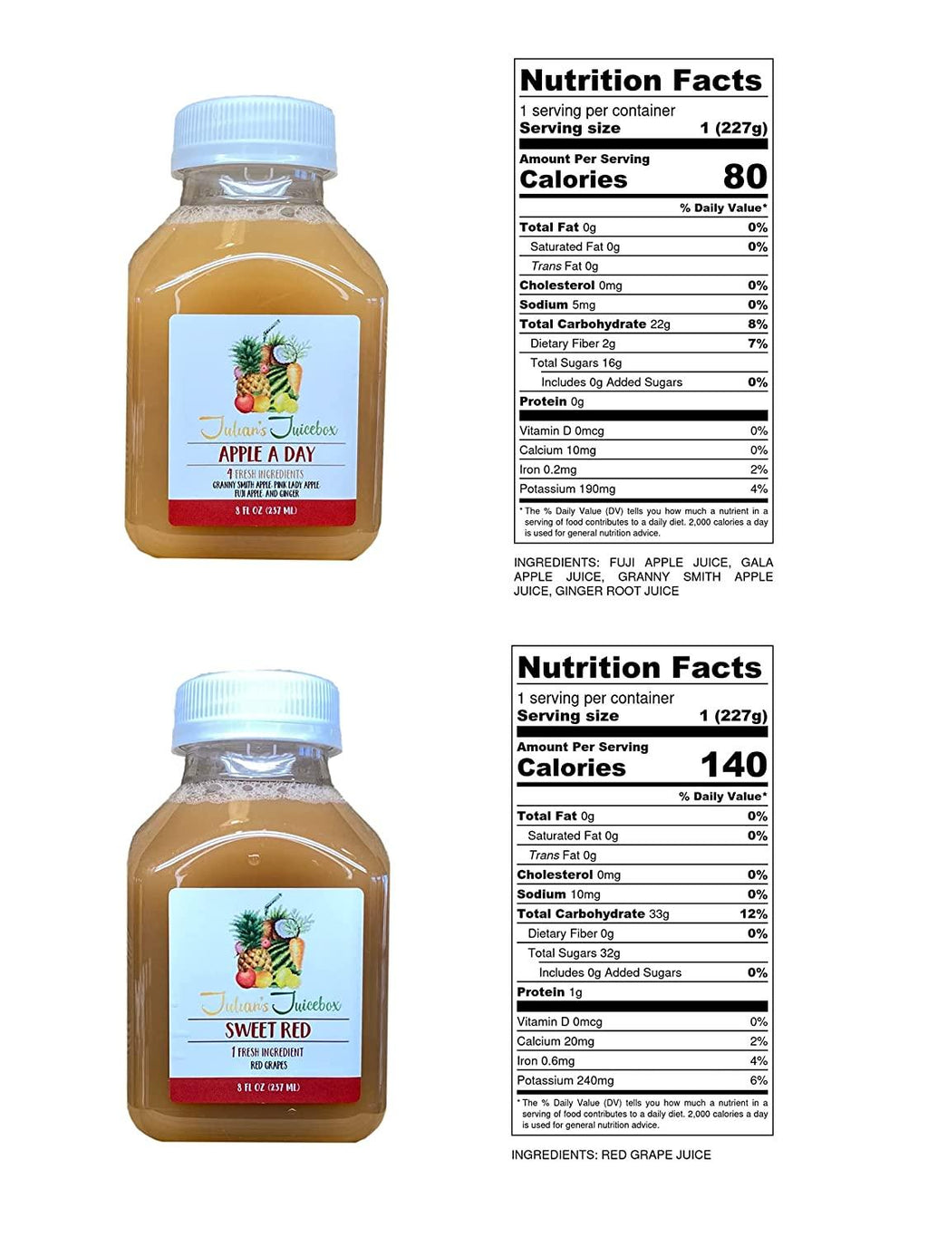 7 Day Juice Cleanse by Julian's Juicebox - Lose Weight, Curve Cravings & Reboot Your System - Great for Kids too!, 7 Day Cleanse (56 Bottles)