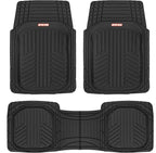 Motor Trend Premium FlexTough All-Protection Cargo Mat Liner, Black &amp; Black Deep Dish Rubber Floor Mats All-Climate All Weather Performance Plus Heavy Duty Liners Odorless (Black) (OF-933-BK)