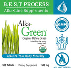 Alka•Green Tablets (12 Pack) Morter HealthSystem Best Process Alkaline — Nutrient Dense Organic Barley Grass Supplement — Natural Source of Enzymes & Amino Acids