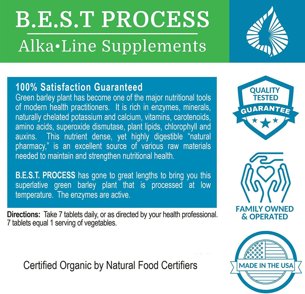 Alka•Green Tablets (12 Pack) Morter HealthSystem Best Process Alkaline — Nutrient Dense Organic Barley Grass Supplement — Natural Source of Enzymes & Amino Acids