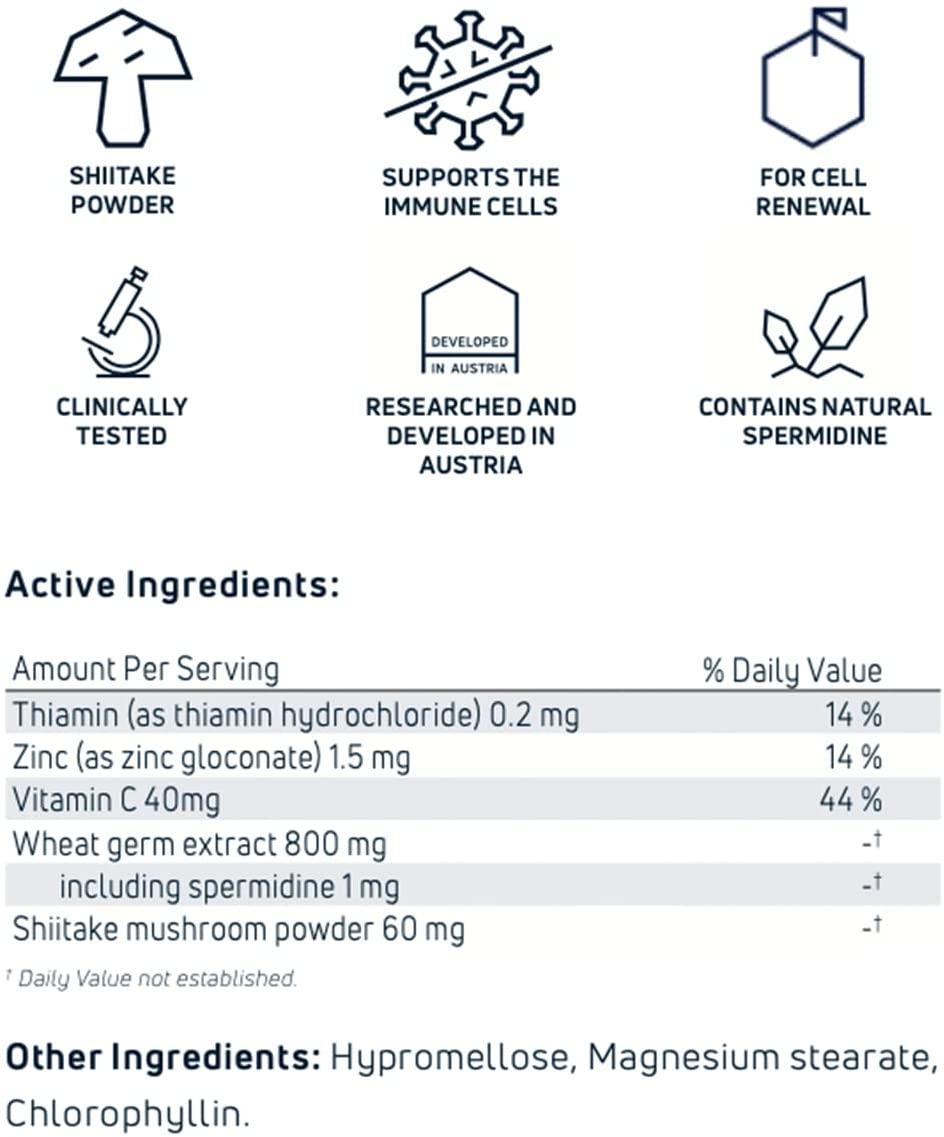 Longevity Labs spermidineLIFE Immunity+, Supplement to Support The Immune System, Plant-Based, Vegan Friendly, Pack of 3
