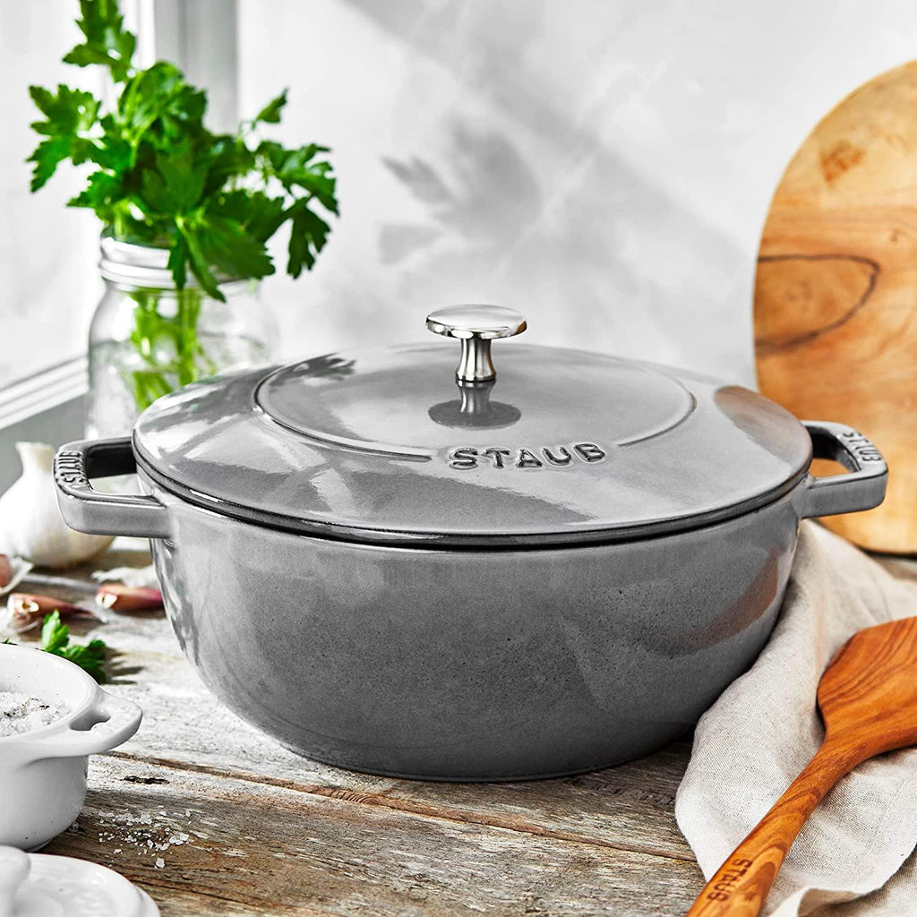 Staub Cast Iron 3.75-qt Essential French Oven - Graphite Grey, Made in France