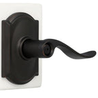 Accent Aged Bronze Privacy Bed/Bath Door Lever with Camelot Trim