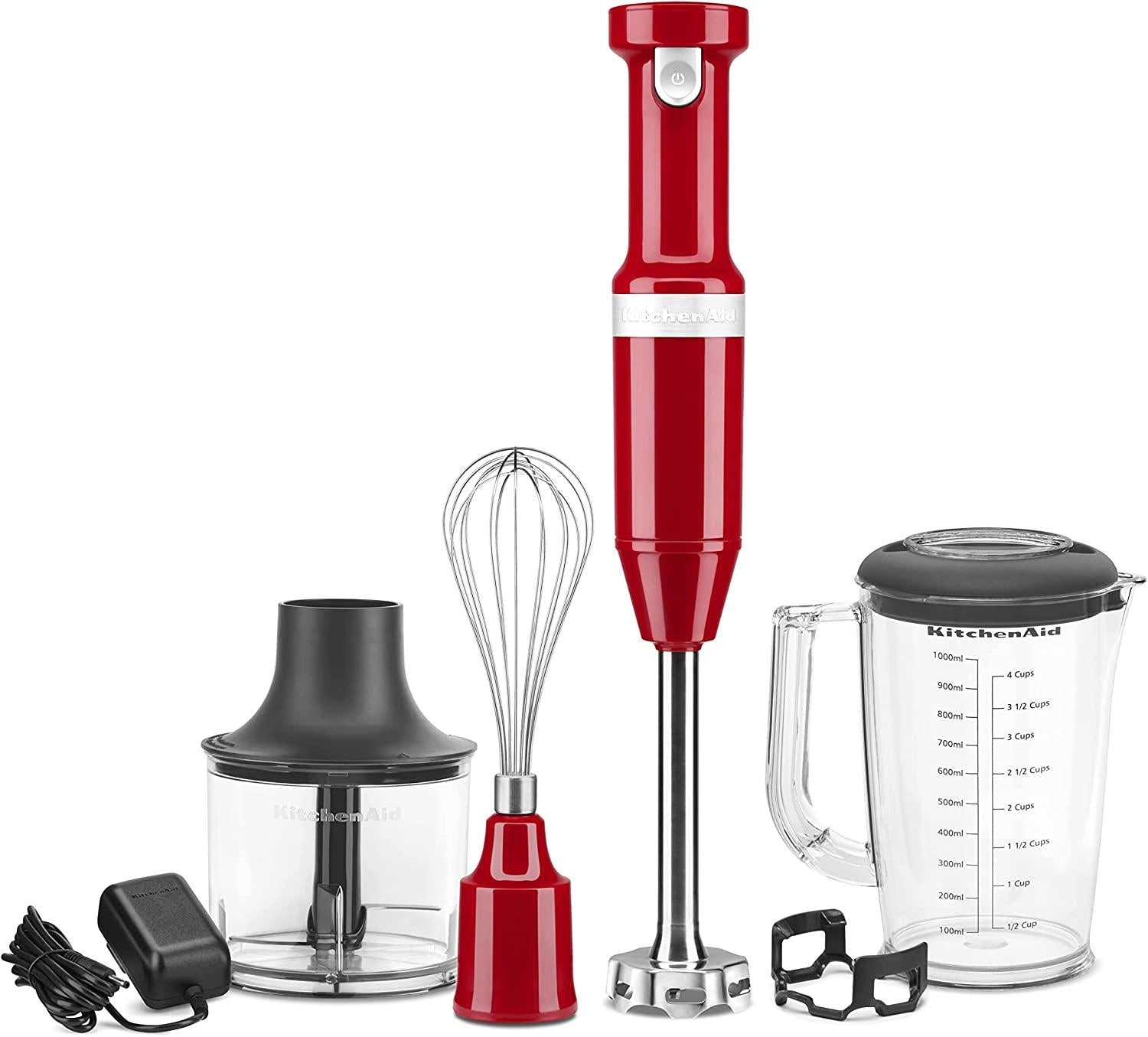 KitchenAid Cordless Variable Speed Hand Blender with Chopper and Whisk Attachment - KHBBV83