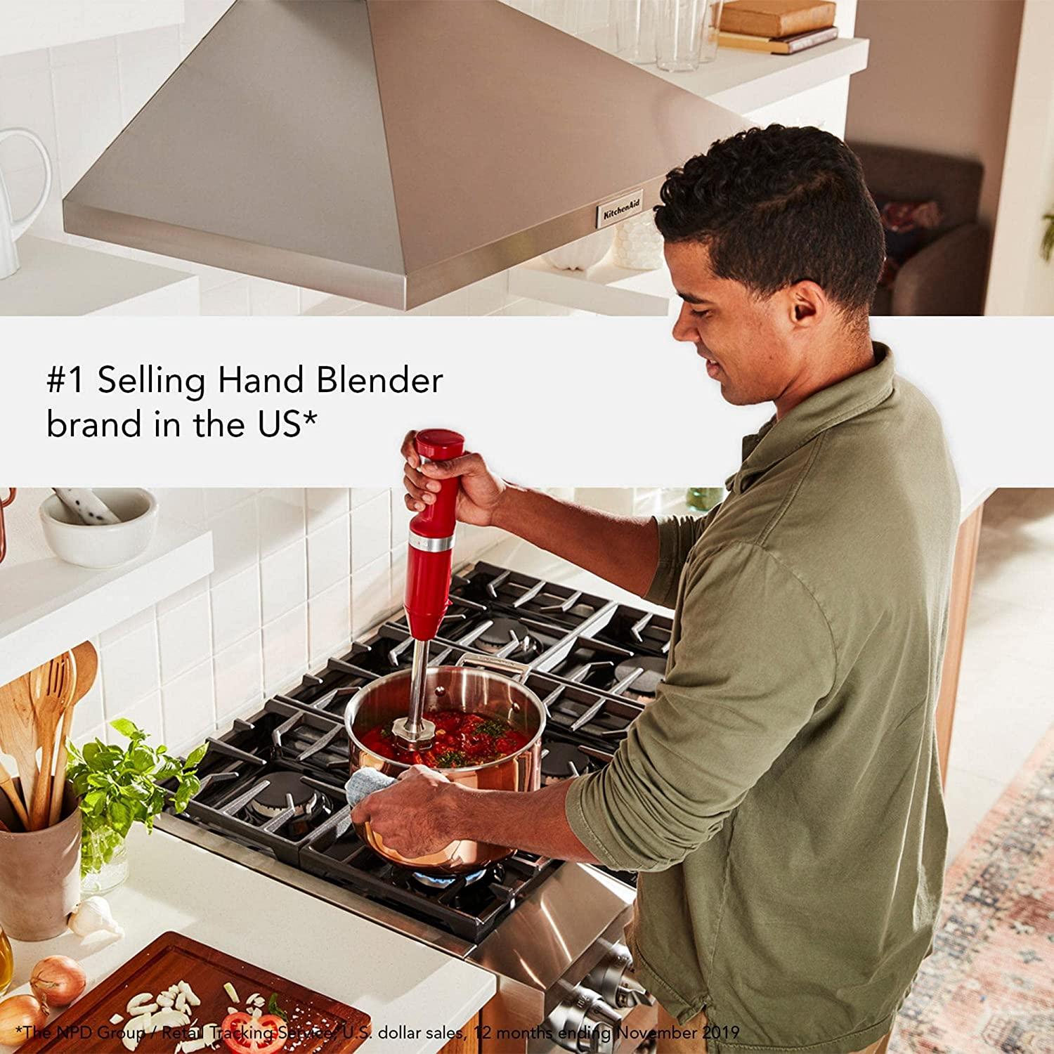 KitchenAid Cordless Variable Speed Hand Blender with Chopper and Whisk Attachment - KHBBV83