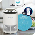 Katchy Indoor Insect Trap - Catcher &amp; Killer for Mosquitos, Gnats, Moths, Fruit Flies - Non-Zapper Traps for Inside Your Home - Catch Insects Indoors with Suction, Bug Light &amp; Sticky Glue (White)
