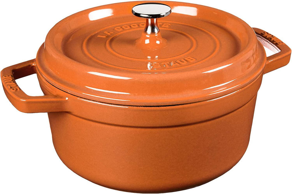 Staub Cast Iron 2.75-qt Round Cocotte - Burnt Orange, Made in France