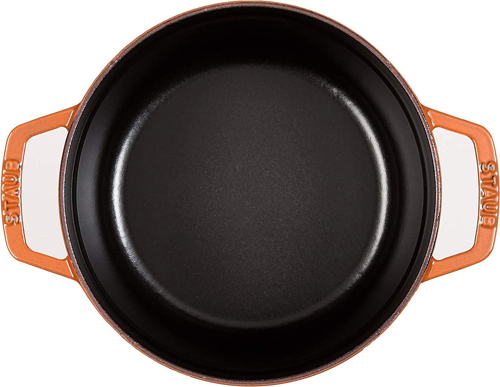 Staub Cast Iron 2.75-qt Round Cocotte - Burnt Orange, Made in France