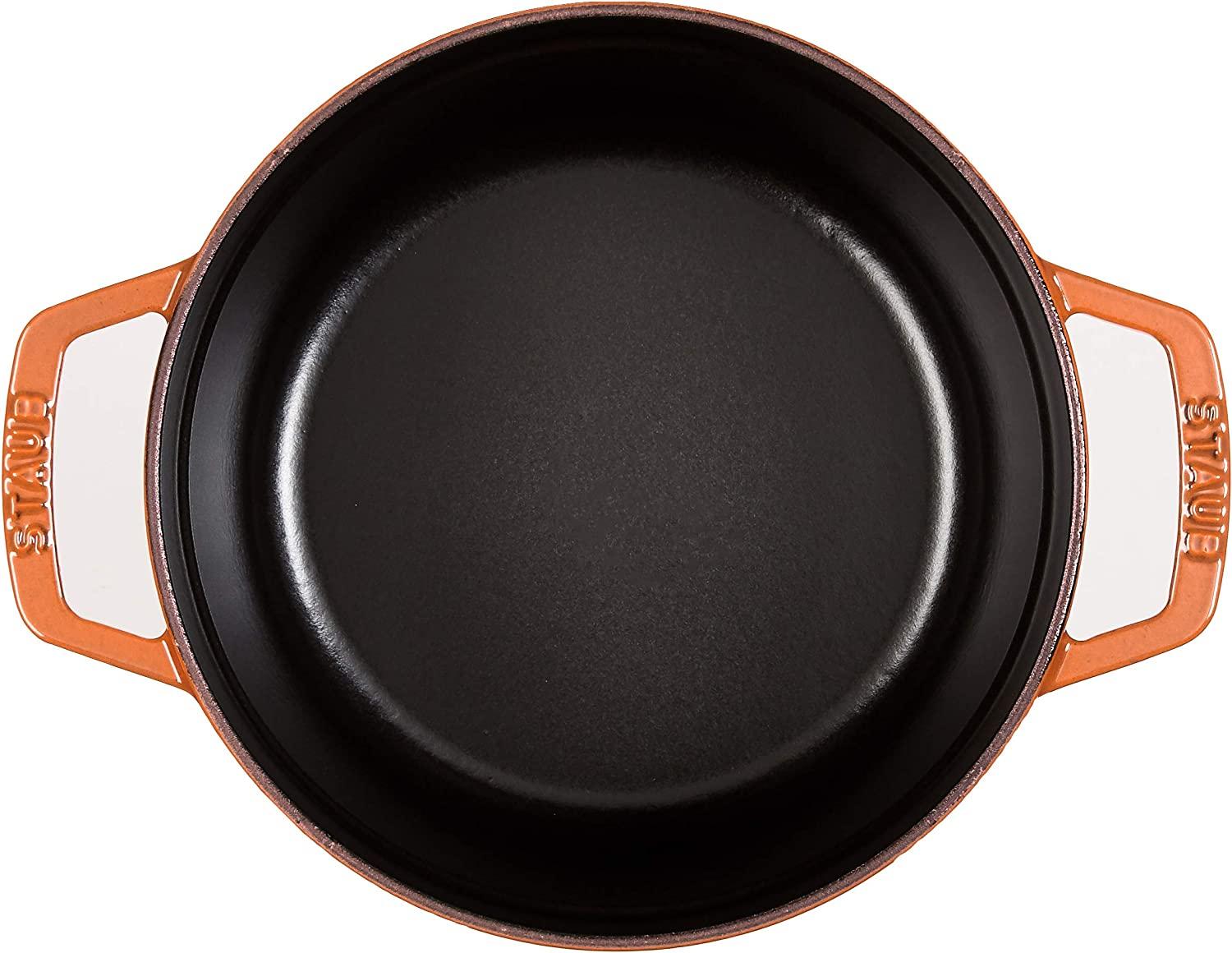 Staub Cast Iron 2.75-qt Round Cocotte - Burnt Orange, Made in France