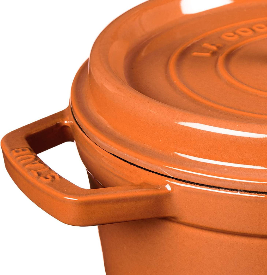 Staub Cast Iron 2.75-qt Round Cocotte - Burnt Orange, Made in France
