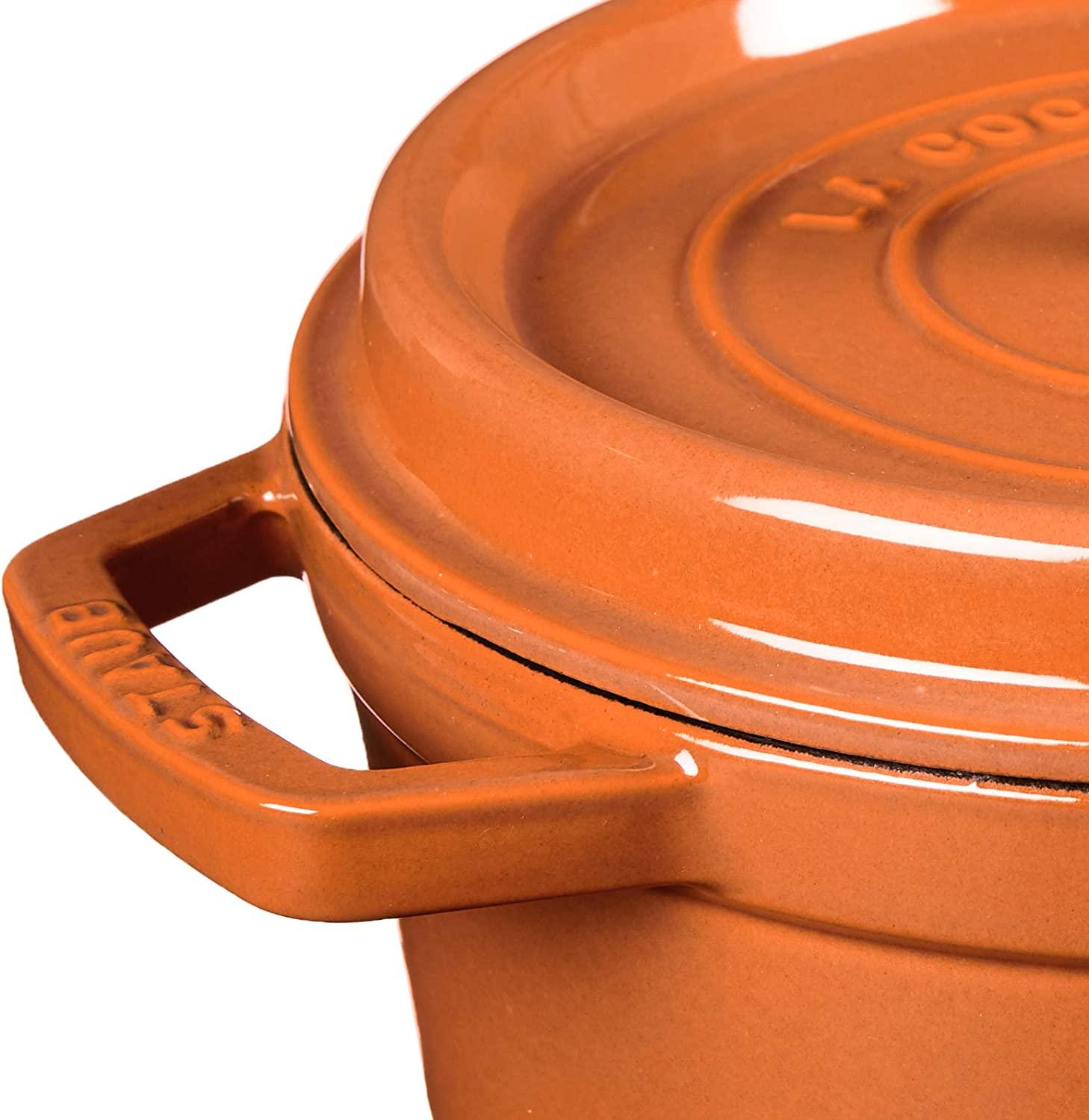 Staub Cast Iron 2.75-qt Round Cocotte - Burnt Orange, Made in France