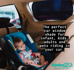 kinder Fluff Car Window Shade (4Pack)-Car Sun Shade for Baby-The Only Certified car Sun Shade to Block 99.95% UVR-Mom’s Choice Gold Award Winning Car Window Shade for Baby &amp; Aircraft Pilot