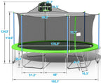 16 FT Trampoline with Basketball Hoop, Outdoor Trampoline for Adults Kids, with Enclosure and Ladder, Park Kindergarten Fitness Trampoline for Backyard for 6-8 Kids, 2021 Upgrade Capacity 1000lbs