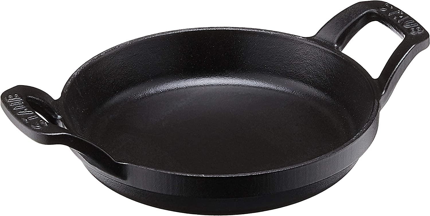 Staub Cast Iron 6-inch Round Gratin Baking Dish - Matte Black, Made in France