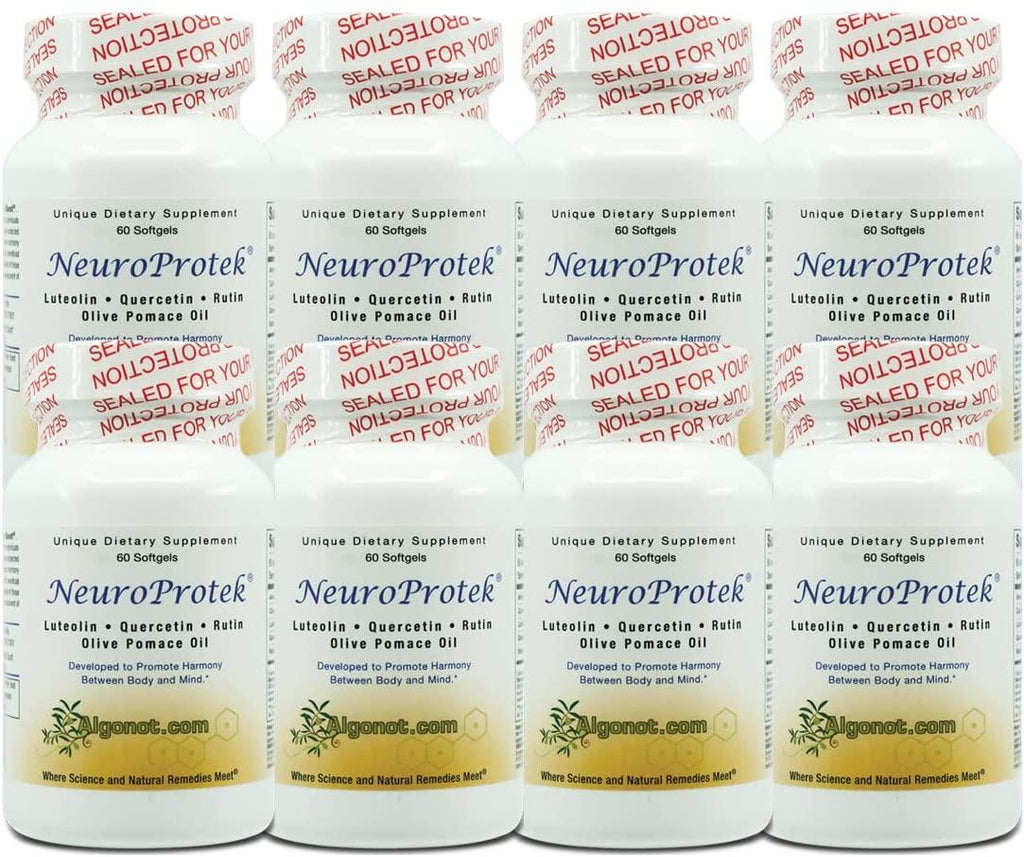 NeuroProtek 8 Pack Combination of Luteolin, Quercetin & Rutin in Olive Pomace Oil (Reduced Price Bundle)