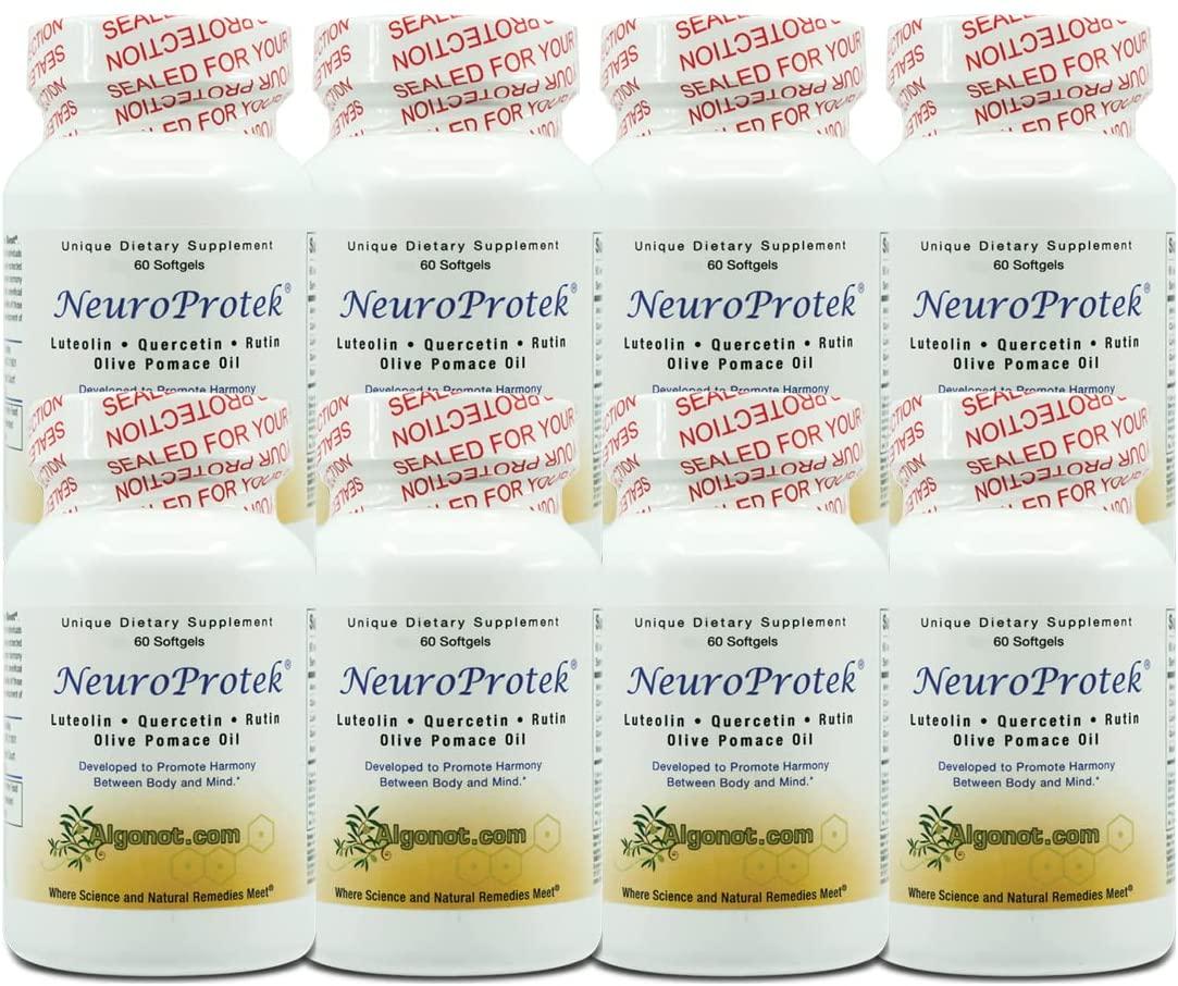 NeuroProtek 8 Pack Combination of Luteolin, Quercetin & Rutin in Olive Pomace Oil (Reduced Price Bundle)