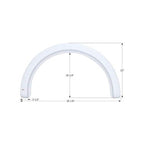 Icon 12001 39.12 x 22 in. Polar White  Axle Fender Skirt