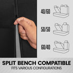 BDK PolyPro Seat Covers Full Set in Solid Black – Front and Rear Split Bench Covers, Easy to Install for Auto Trucks Van SUV Car