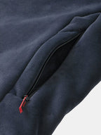 mens thicken fleece lined velour stand collar solid warm overcoats with pocket