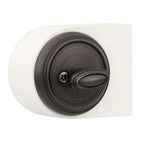 PrestiCarnaby Venetian Bronze Exterior Entry Knob and Single Cylinder Deadbolt Combo Pack Featuring SmartKey Security