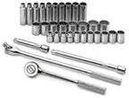 SK Hand Tool 1933 12 Point Drive Metric Set Socket, 1/2-Inch, 33-Piece