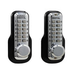 M230-DC Bright Chrome Mechanical Keyless 5 in. L x 1-1/2 in. W x 1-7/8 in. D Storeroom Knob w/DeadlocSpring Latch