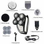 Maquinilla de afeitar eléctrica para hombre, impermeable, 5 en 1, cortadora de