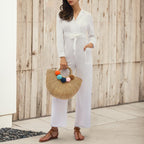 Stocking and delivery of additional Lapel Plain Belted White Jumpsui