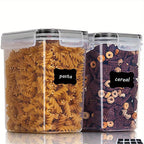 2/6pcs Airtight Food StoraContainers 54oz/1.6L Plastic BPA PP Material Kitchen Pantry Containers For Sugar, Flour, Baking, Dishwasher Safe