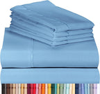 LuxClub Twin XL Sheets Set - Soft Twin Bed Sheets for Boys and Girls, 4 PC Deep Pockets 18" Eco Friendly Wrinkle Free Kids Fitted Sheets Machine Washable Hotel Bedding Silky Soft - Light Blue Twin XL