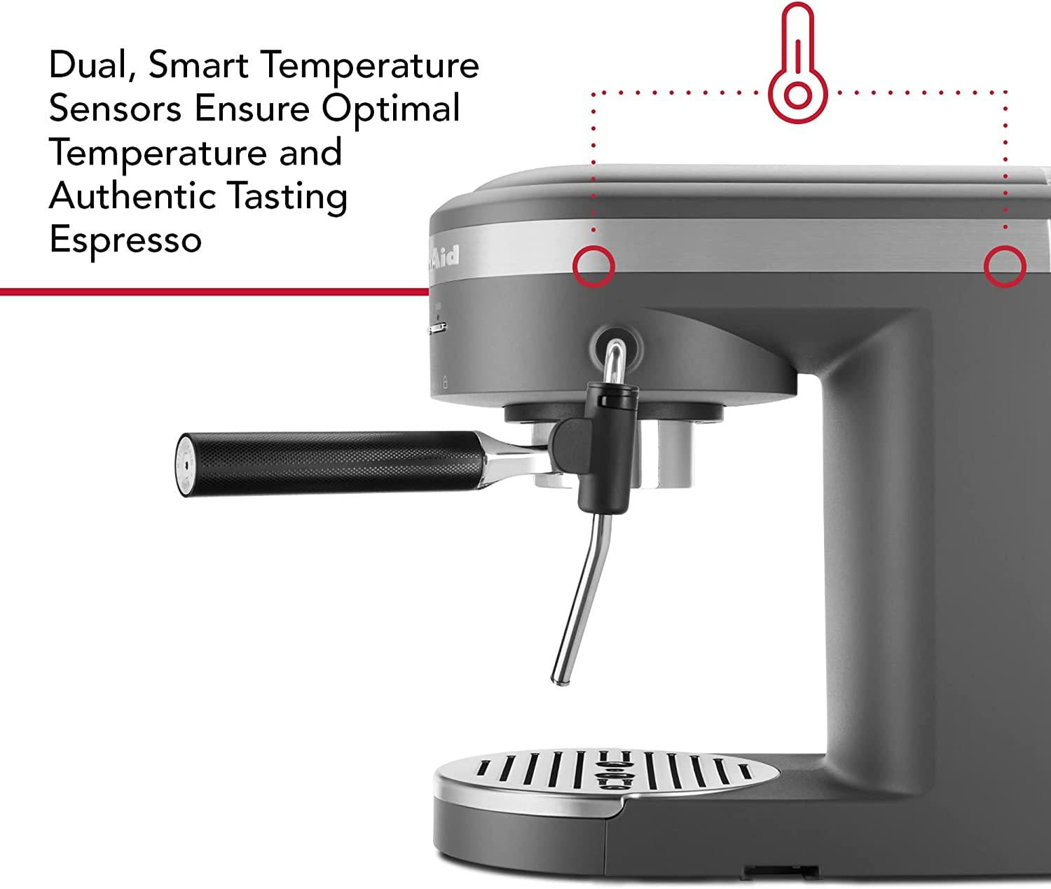 KitchenAid Semi-Automatic Espresso Machine KES6403, Matte Charcoal Grey