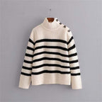 striped knit loose sweater