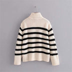 striped knit loose sweater