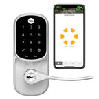 Assure Smart Lever Satin Nickel Lock with Wi-Fi and Touchscreen Keypad