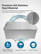 Drop In Ice Chest 304  Steel Drop In Cooler w/Drain Pipe&Drain Plug