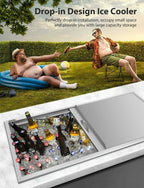Drop In Ice Chest 36’’L x 18’’W x 14’’H 304  Steel Drop In Coole