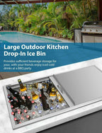 Drop In Ice Chest 36’’L x 18’’W x 14’’H 304  Steel Drop In Coole