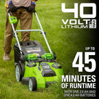 Greenworks 40V 20-Inch Cordless (2-In-1) Push Lawn Mower, 4.0Ah + 2.0Ah Battery and Charger Included 25302