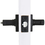 Highland Matte Black Keyed Entry Door Lever with Square Rose