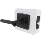 Highland Matte Black Keyed Entry Door Lever with Square Rose