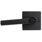 Highland Matte Black Keyed Entry Door Lever with Square Rose