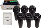 Rain Bird 5000 Series Seal-A-Matic Sprinkler Heads Bundle - 6 Pack 5004PCSAM SAM Rotors with IrriFix Nozzle Box Including 6 Nozzle Trees, 1 Rotortool Screwdriver, and IrriFix Instruction Sheet