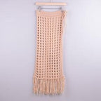 sheer beach maxi knit skirt