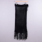sheer beach maxi knit skirt