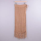 sheer beach maxi knit skirt