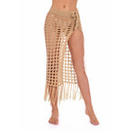sheer beach maxi knit skirt