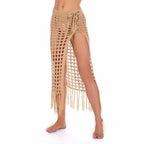 sheer beach maxi knit skirt