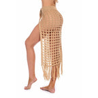 sheer beach maxi knit skirt