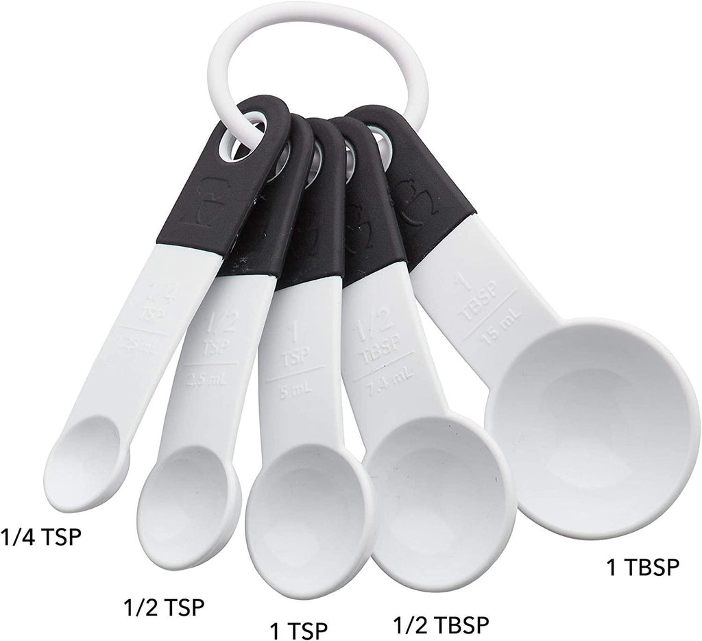 KitchenAid Classic Measuring Spoons, Set of 5, White/Black